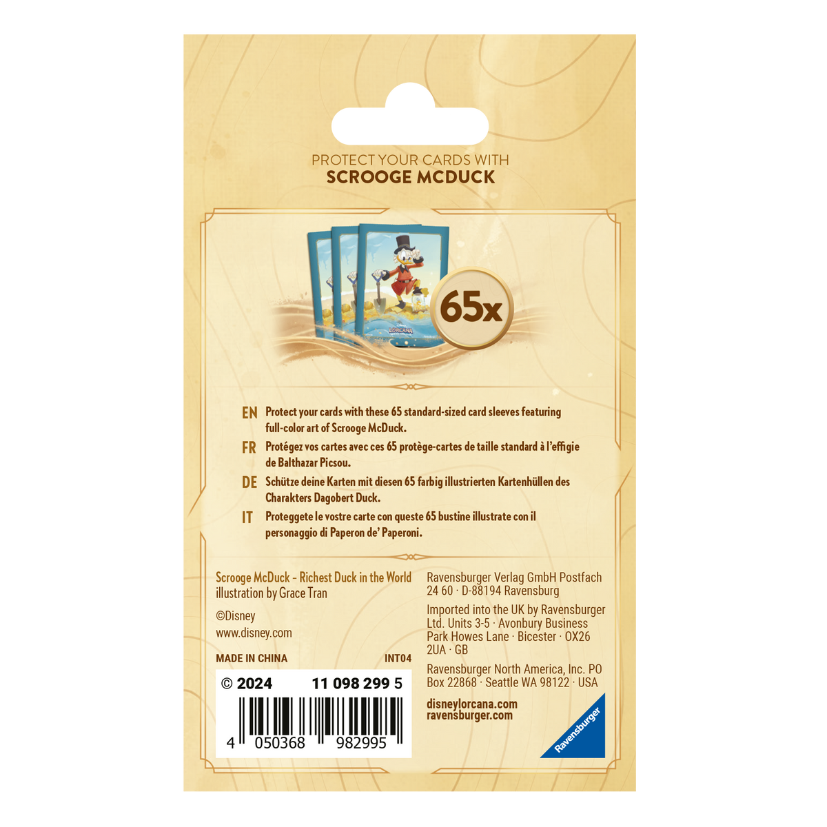 Lorcana Supplies: Into the Inklands: Scrooge McDuck Card Sleeves