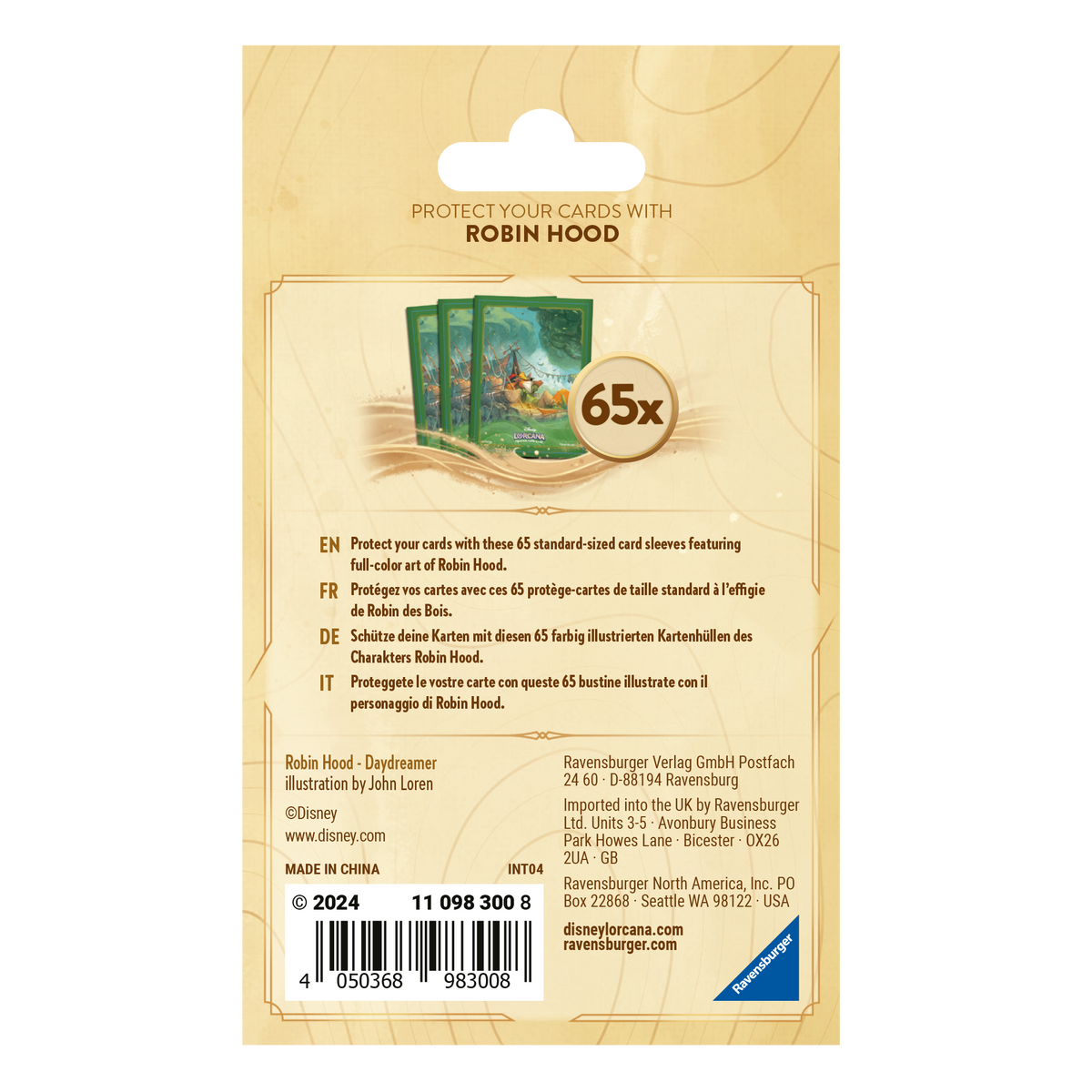 Lorcana Supplies: Into the Inklands: Robin Hood Card Sleeves