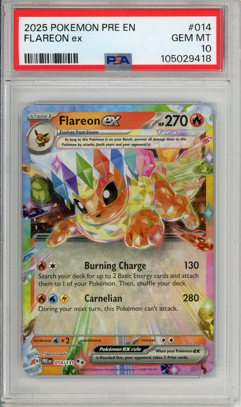 flareon ex pokemon card Graded: PSA 10 clear acrylic holder that Color:Brown Pokemon Japanese Card - Pikachu Illustrator Pokemon Card
