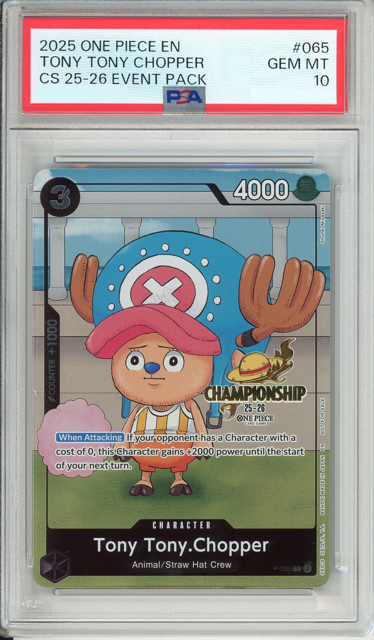 One Piece Graded: Tony Tony Chopper P-065 Championship 25-26 Event