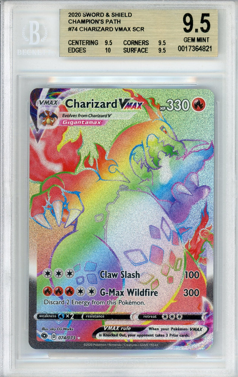 Pokemon Graded: Charizard VMAX 74/73 Champion's Path (2020) Rainbow Ho Double Infinity Gaming Pokemon Graded: Charizard VMAX 74/73 Champion's Path (2020) Rainbow Ho Double Infinity Gaming