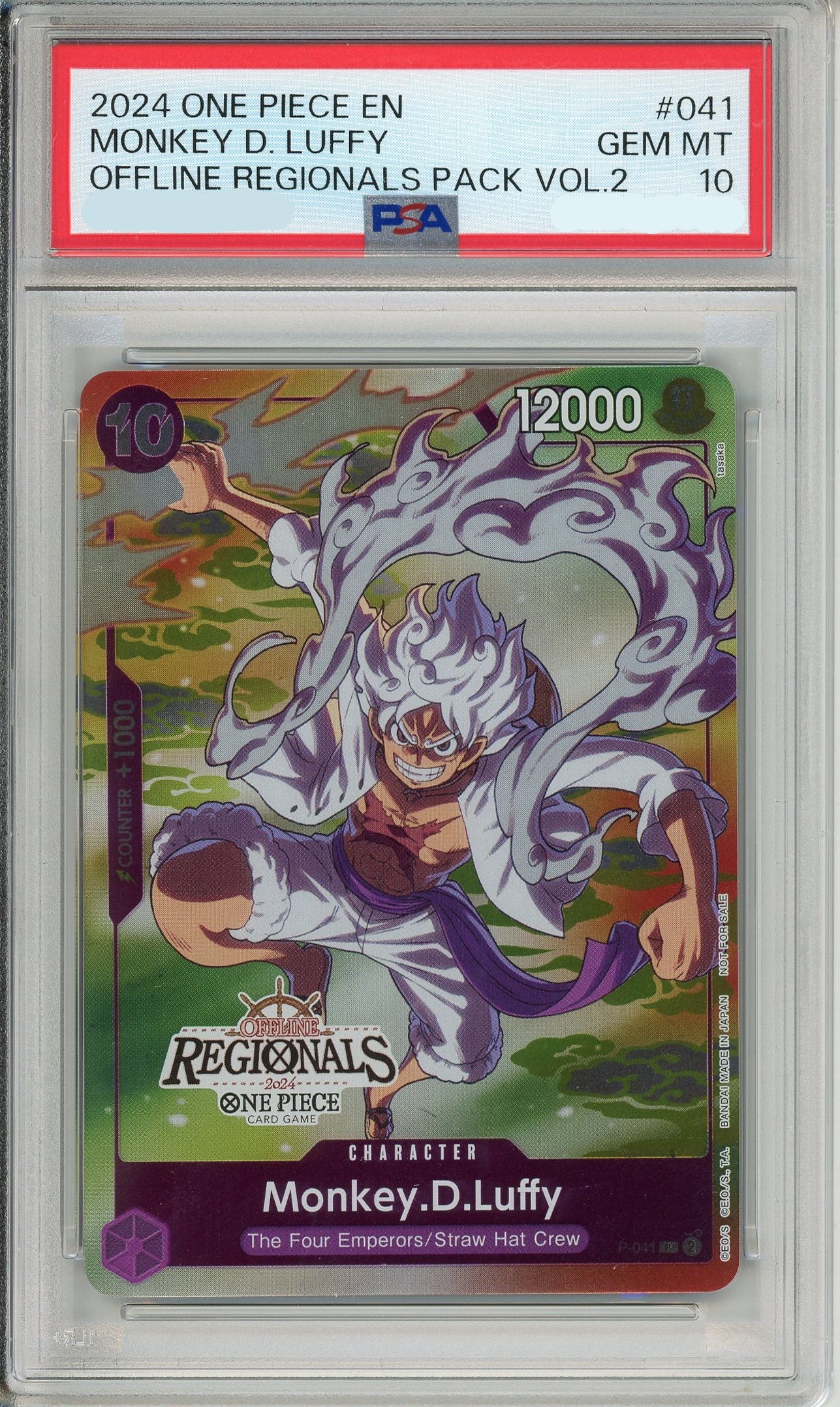 One Piece Graded: Monkey D. Luffy P-041 Offline Regionals Pack Vol