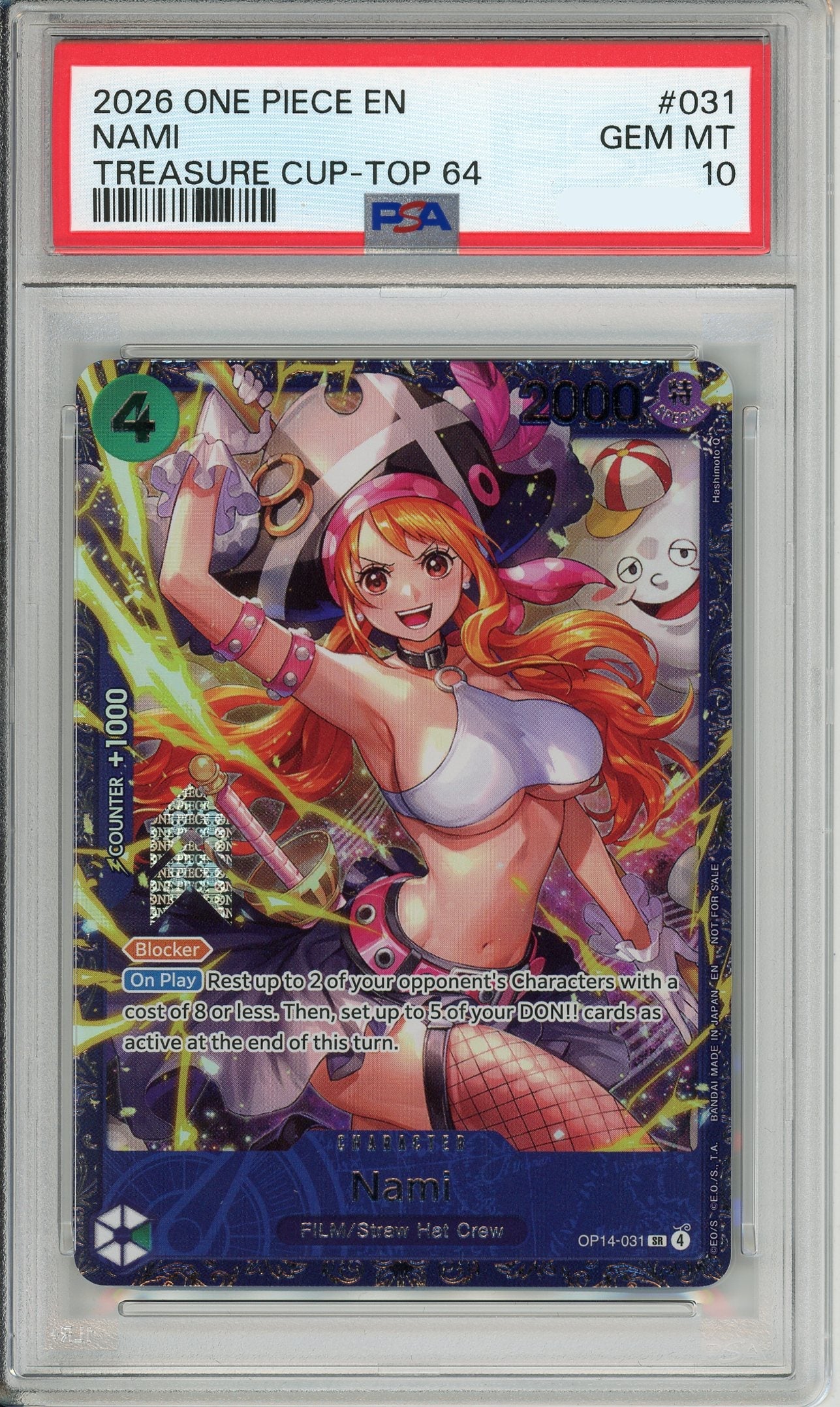 One Piece Graded: Nami OP14-031 Treasure Cup Top 64 (2026) PSA 10