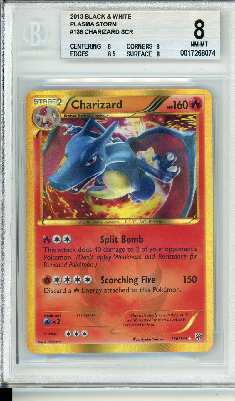 white charizard pokemon card 2013 Plasma Storm Secret Rare #136 PSA Authenticated 8 Deck:Eldrazi Unbound Baronofdiceproducts Get ready to take One Piece Card Game