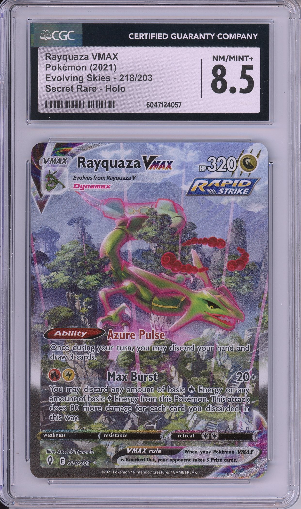 Pokemon Graded: Rayquaza VMAX CGC 8.5 – Double Infinity Gaming