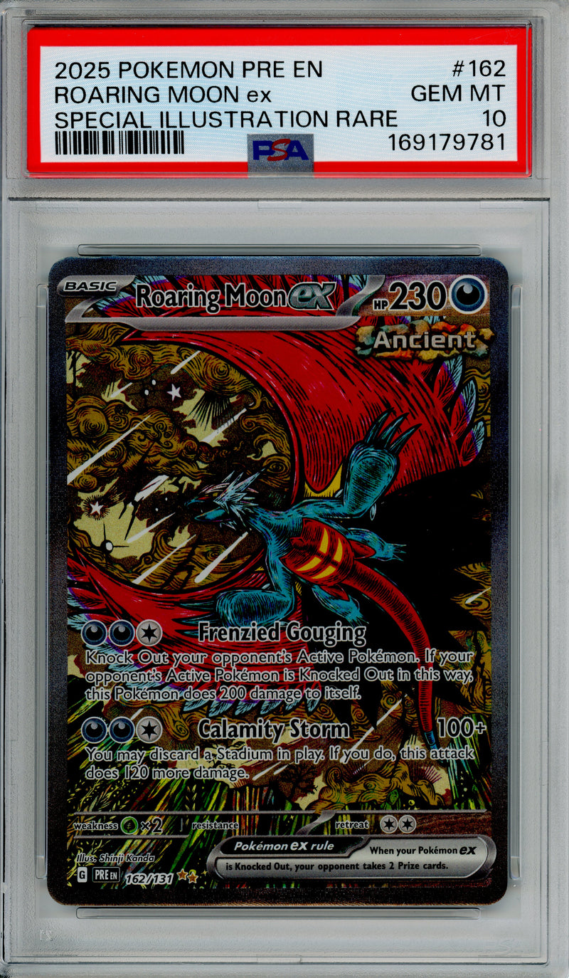 roaring moon basic pokemon card Graded: ex 162/131 Prismatic Evolutions (2025) SI – Double Infinity Gaming this Special Illustration Rare OPTIONS:PSA 10 SLAB GUARANTEED Arceus Movie Commemoration 1x Tandemaus