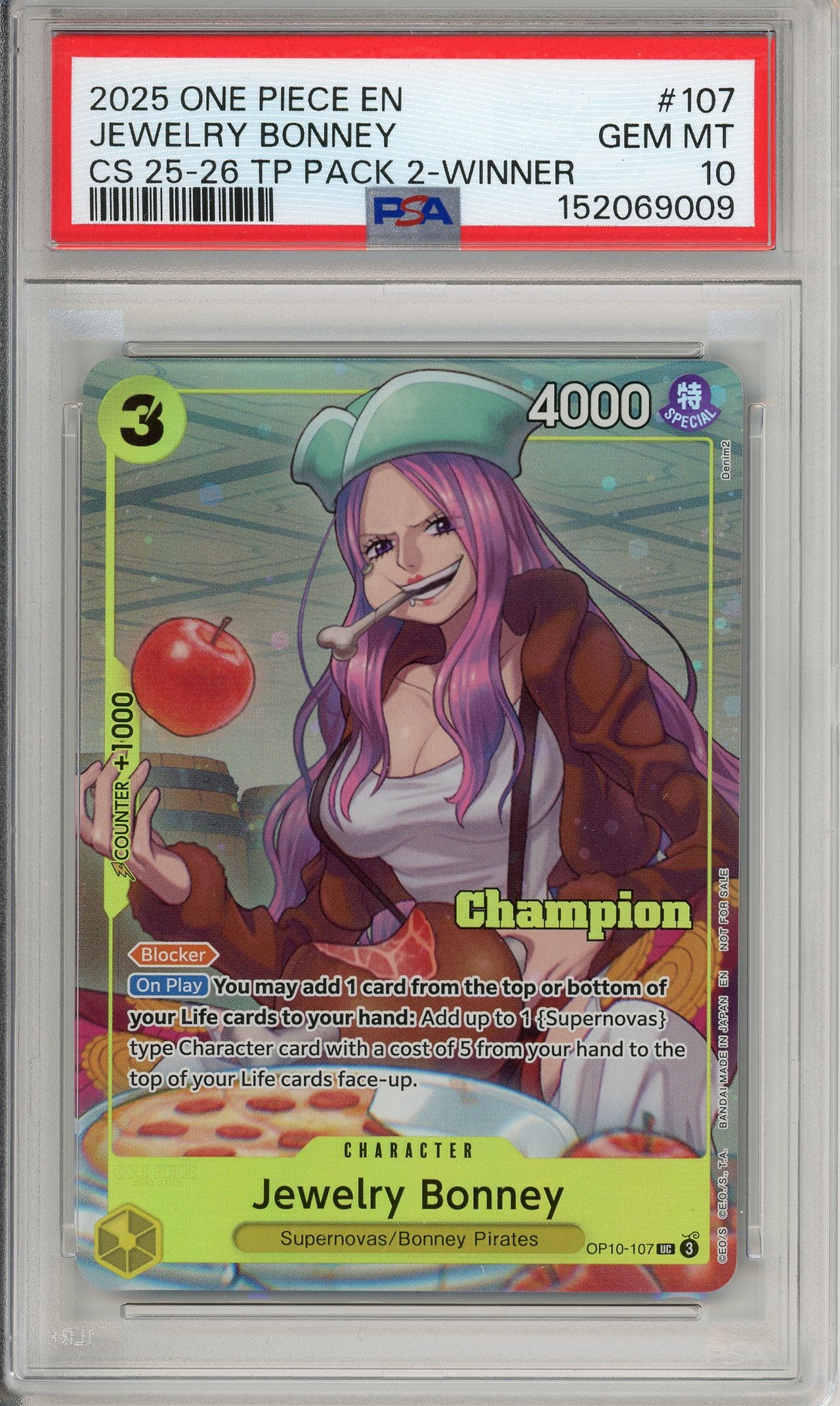 One Piece Graded: Jewelry Bonney OP10-107 Championship 25-26
