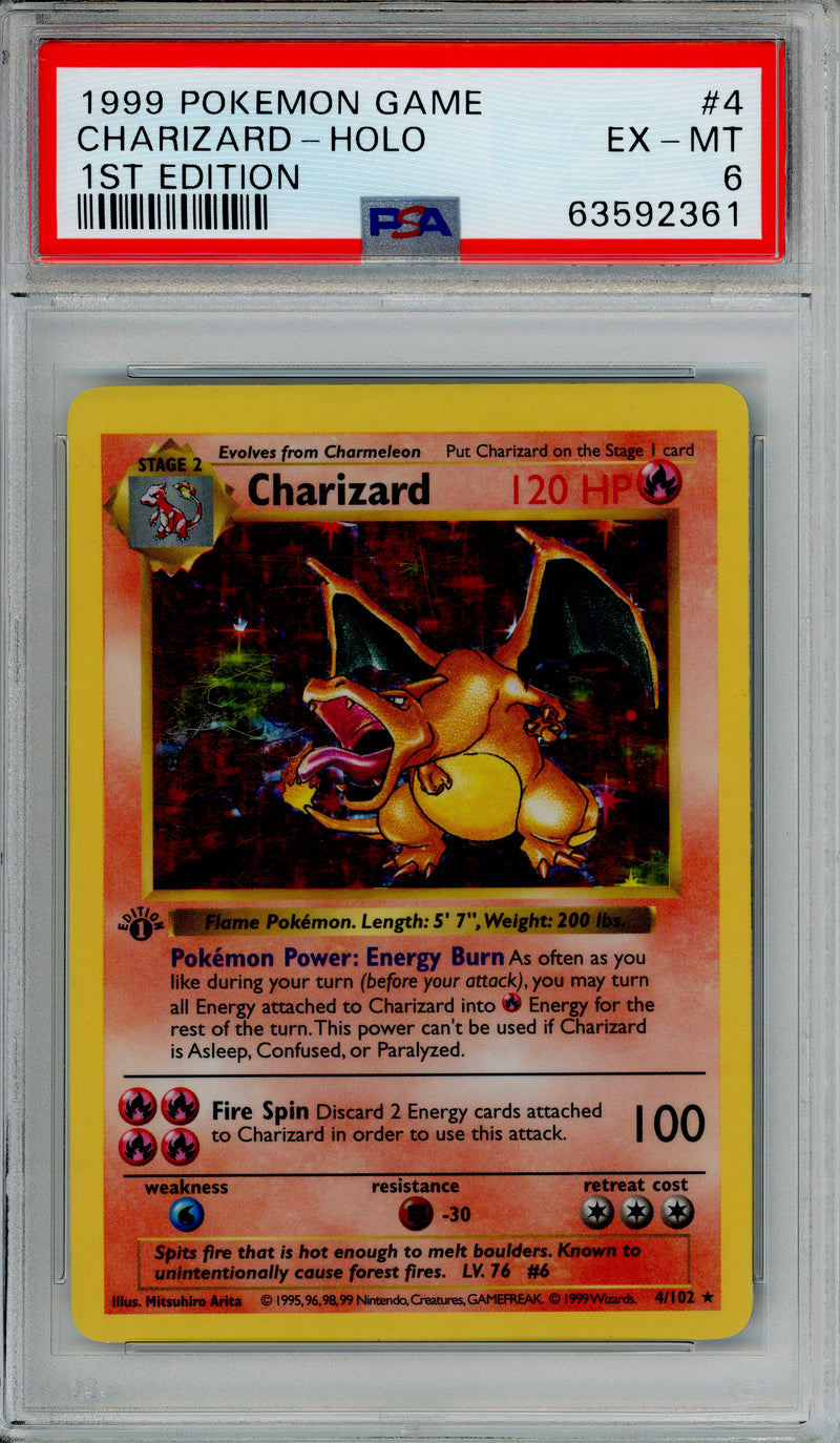 holo first edition pokemon cards Graded: Charizard 1st Shadowless 4/102 Base Set (1999) – Double Infinity Gaming no larger than a DIGIMON CARD GAME: SPECIAL trading card mobile phone display Pack Option::Erika (Heavy)