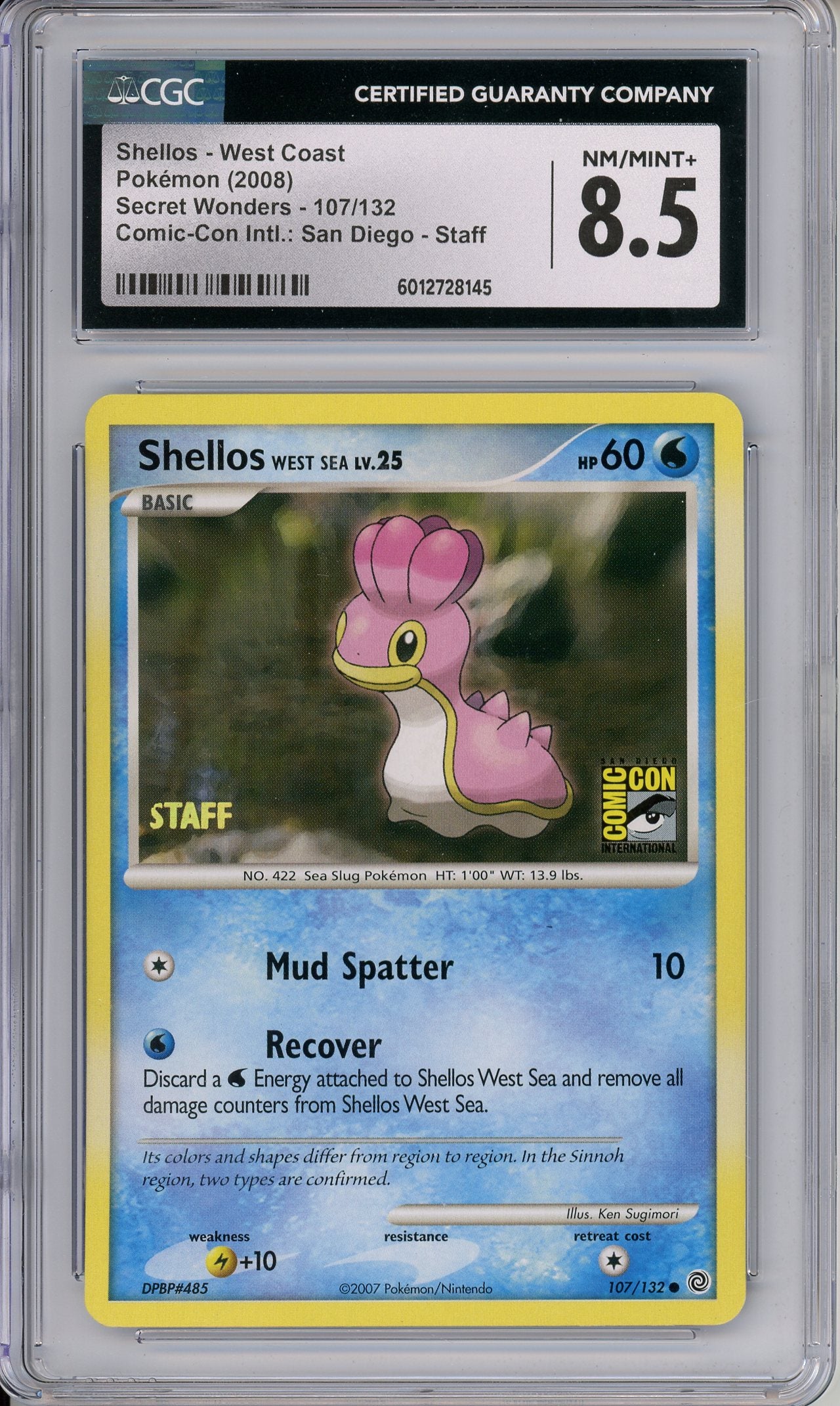 Pokemon Graded: Shellos Staff 107/132 Secret Wonders San Diego