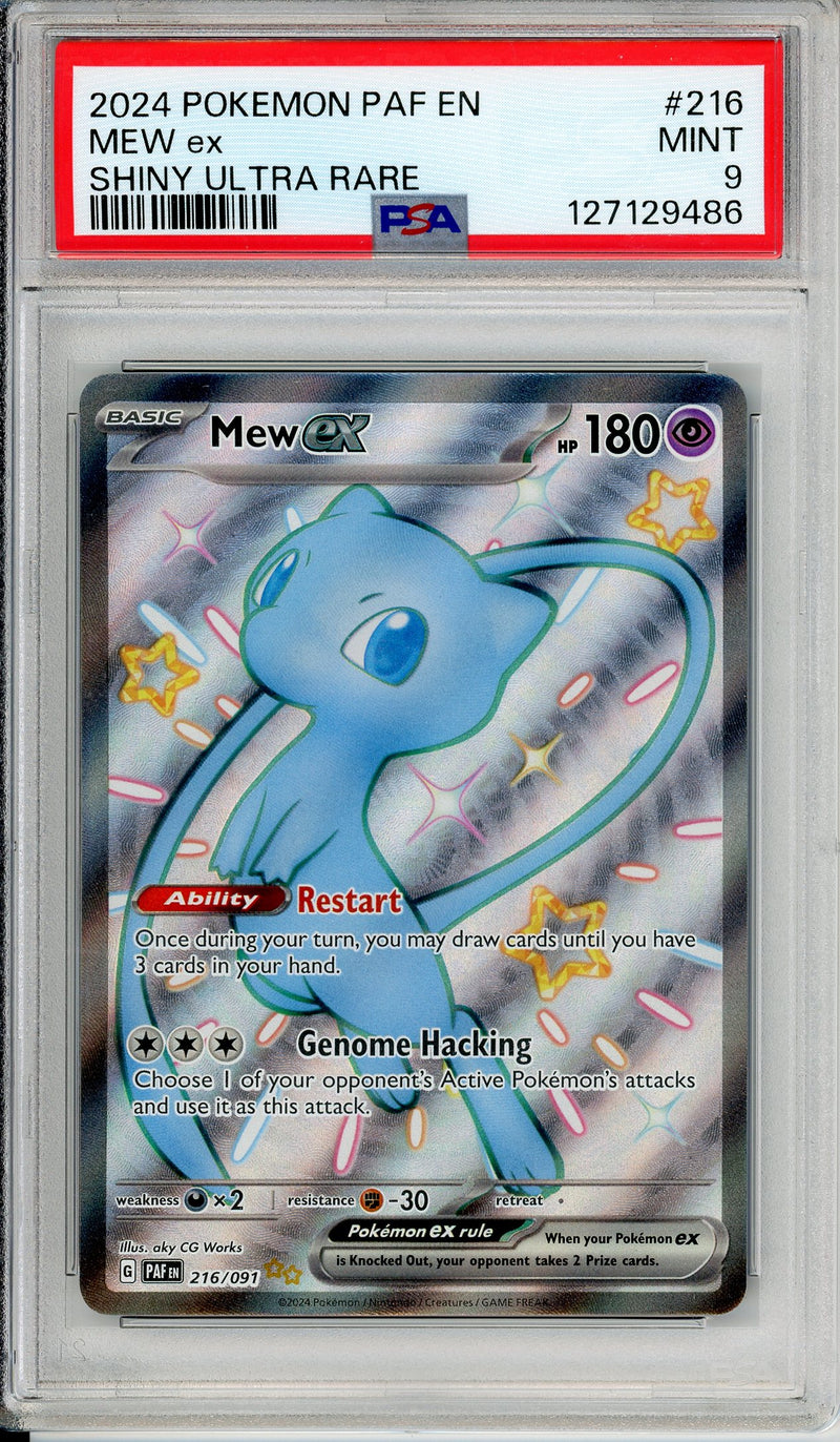blue mew pokemon card Graded: ex 216/91 Paldean Fates (2024) Shiny Ultra Rare PSA 9 This shiny Mew card Uta [Starter Deck: Uta] Accent Color:Ponder Turquoise MTG Play Booster Pack