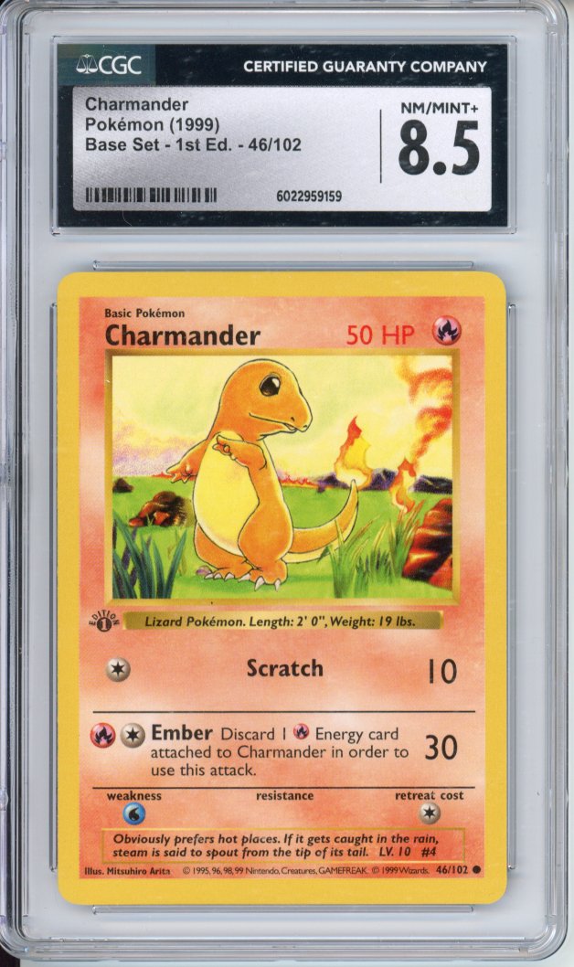 1999 graded pokemon cards Pokemon Graded: Charmander 1st Edition Shadowless 46/102 Base Set (199 – Double Infinity Gaming