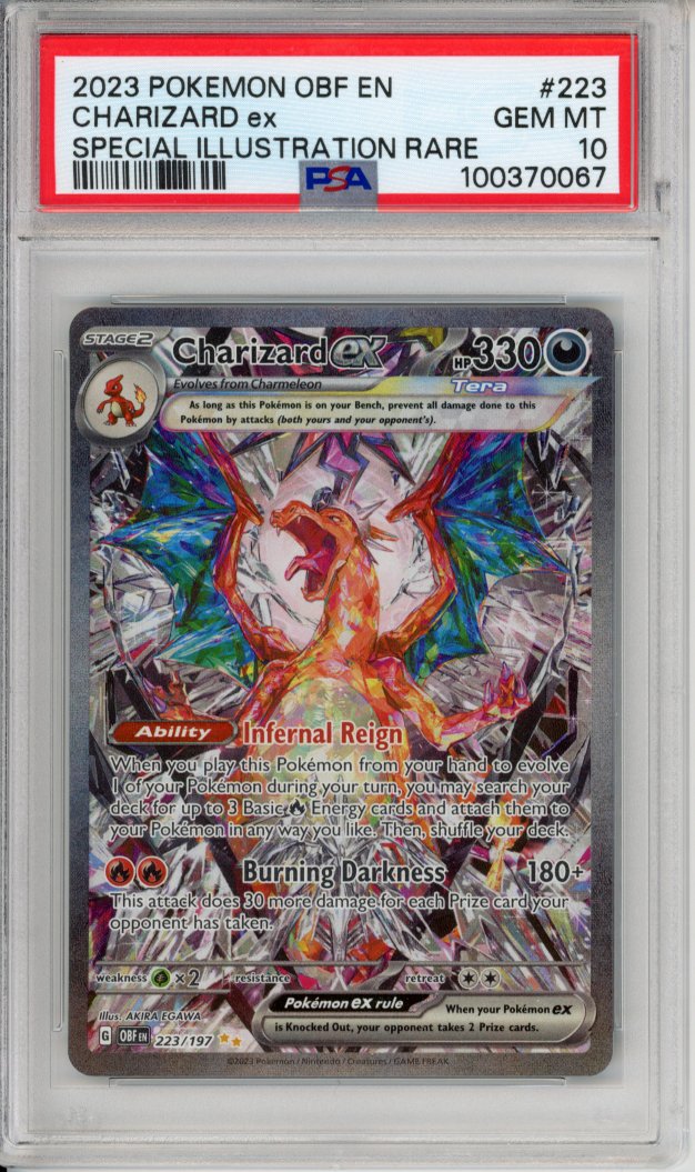 Pokemon Graded: Charizard ex 223/197 Obsidian Flames (2023) SIR Holo PSA 10 Pokemon Graded: Charizard ex 223/197 Obsidian Flames (2023) SIR Holo PSA 10