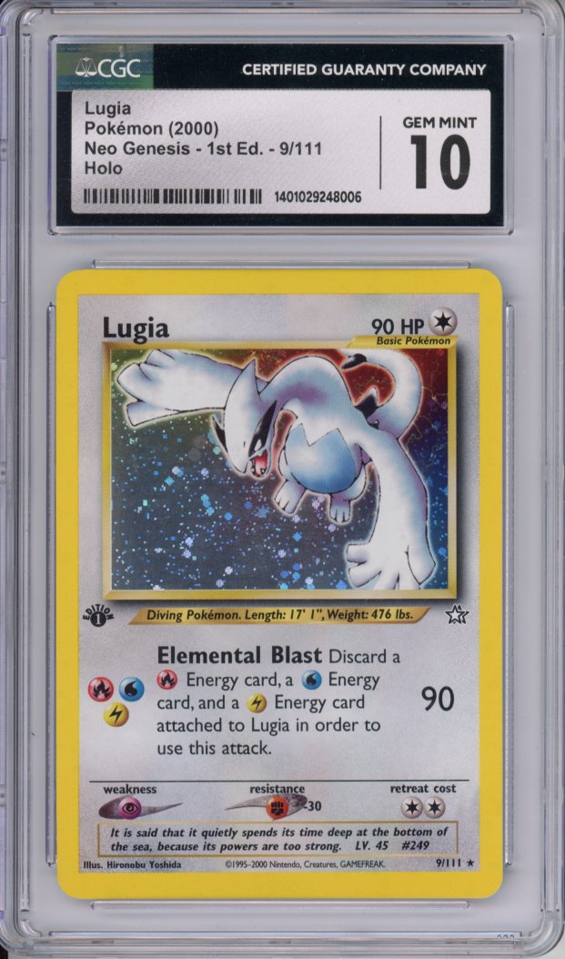 graded lugia card Pokemon Graded: Neo Genesis 1st Edition Lugia CGC 10