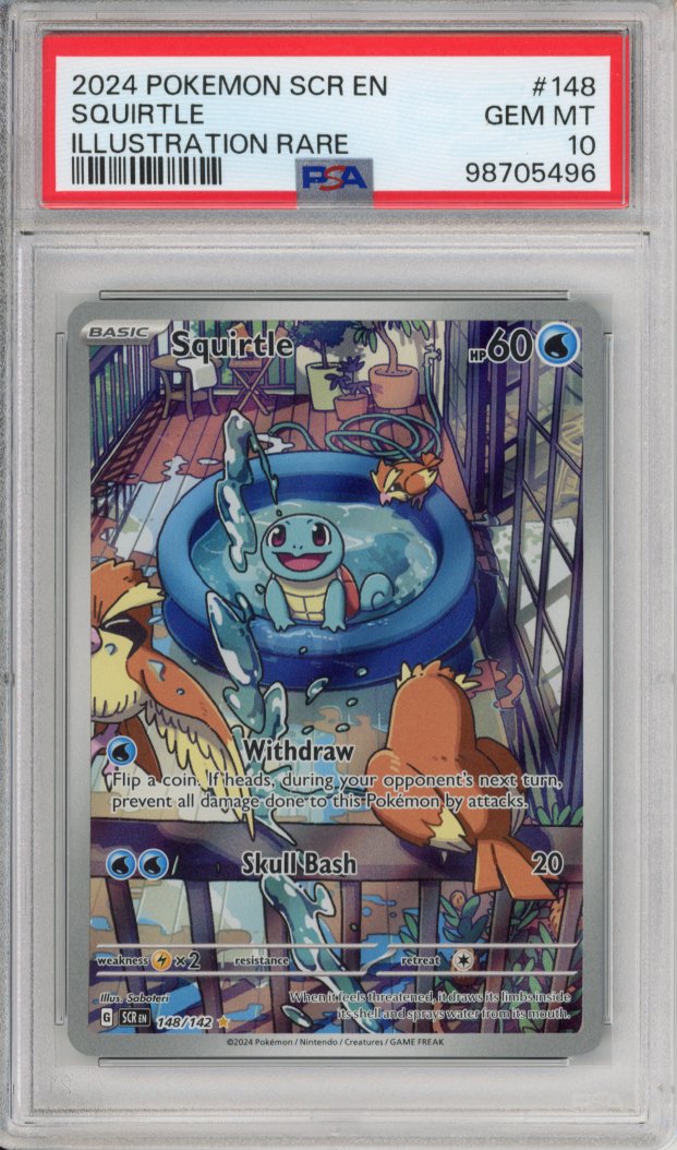 Pokemon Graded: Squirtle 148/142 Steller Crown (2024) IR Holo PSA
