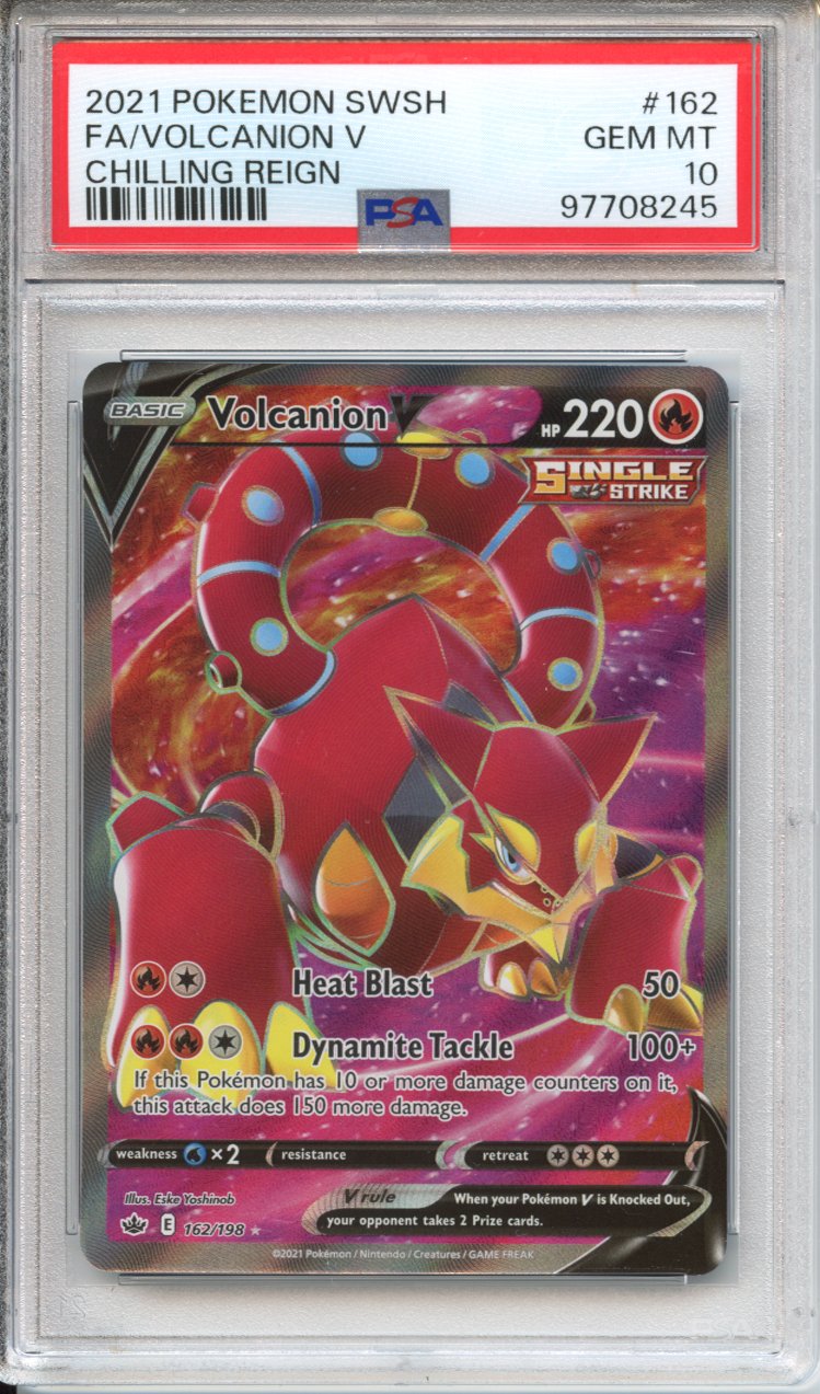 Pokemon Graded: Volcanion V 162/198 Chilling Reign (2021) Holo Rare PS Double Infinity Gaming Pokemon Graded: Volcanion V 162/198 Chilling Reign (2021) Holo Rare PS Double Infinity Gaming