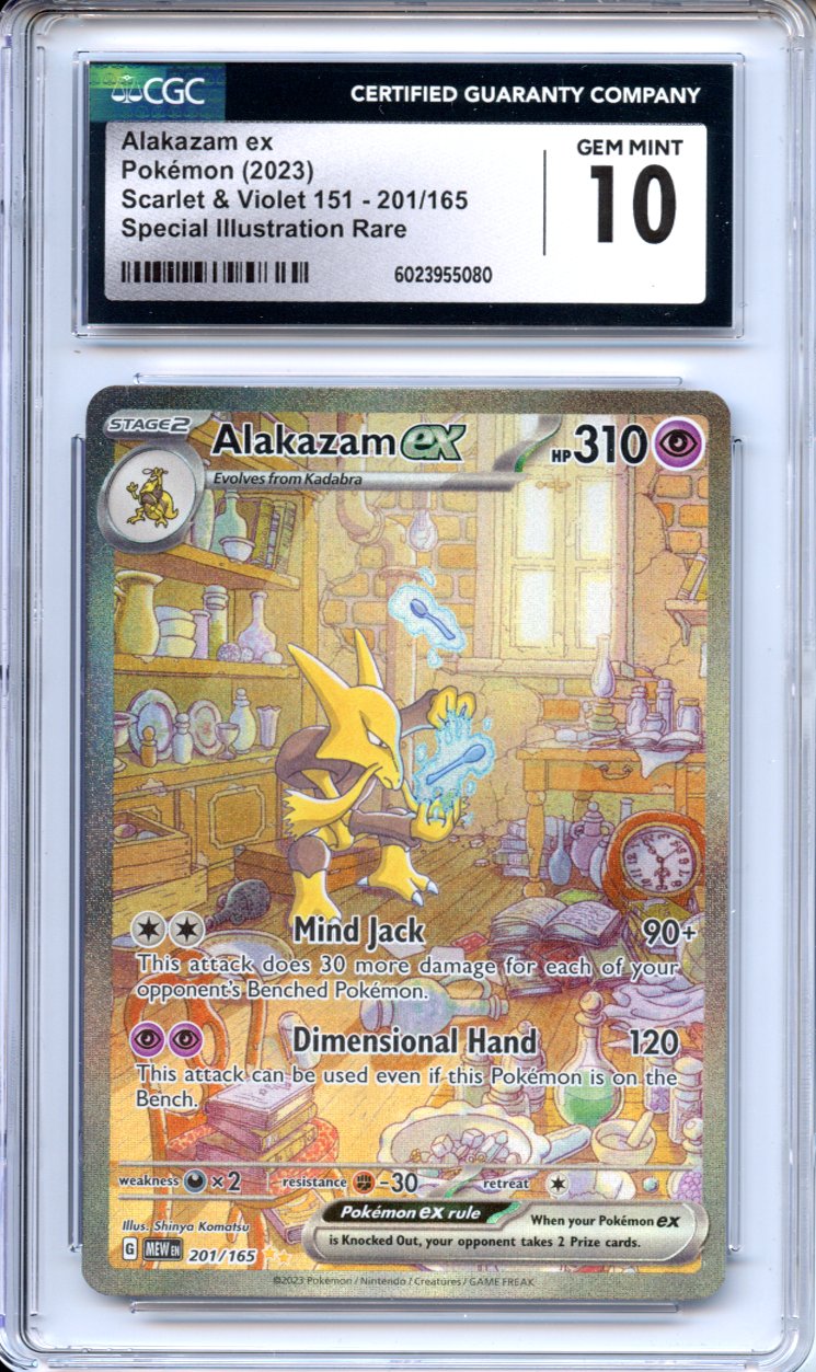 Pokemon Graded: Alakazam ex 201/165 Scarlet & Violet 151 (2023) SIR Holo  CGC 10