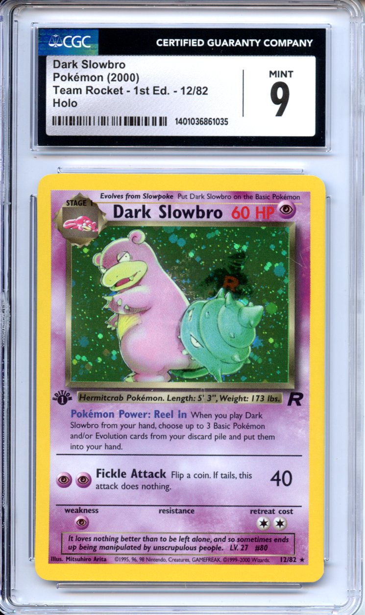 1st edition dark pokemon cards Pokemon Graded: Dark Slowbro 1st Edition 12/82 Team Rocket (2000) Holo – Double Infinity Gaming