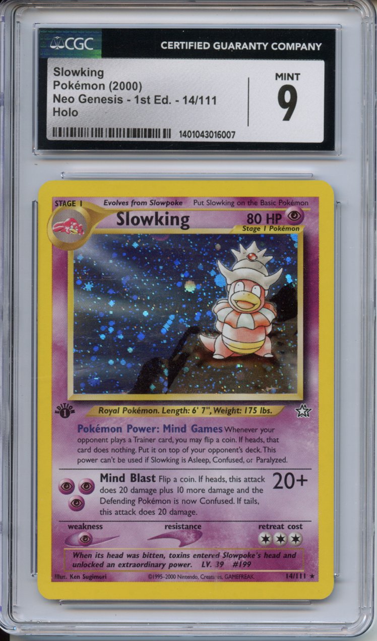 Pokemon Slowking 1st Edition 14/111 Neo Genesis (2000) Holo CGC 9 – Double  Infinity Gaming