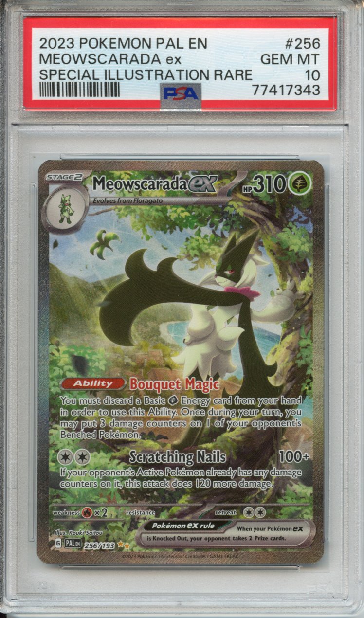 ポケモンカードゲーム 2023 Meowscarada ex PSA10 sar Pokemon Graded: Meowscarada ex 256/193 Paldea Evolved (2023) SIR