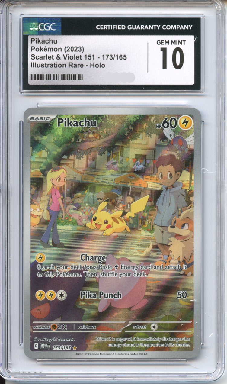 Pokemon Graded: Pikachu 173/165 Scarlet & Violet 151 (2023) IR Holo CGC 10 Pokemon Graded: Pikachu 173/165 Scarlet & Violet 151 (2023) IR Holo CGC 10