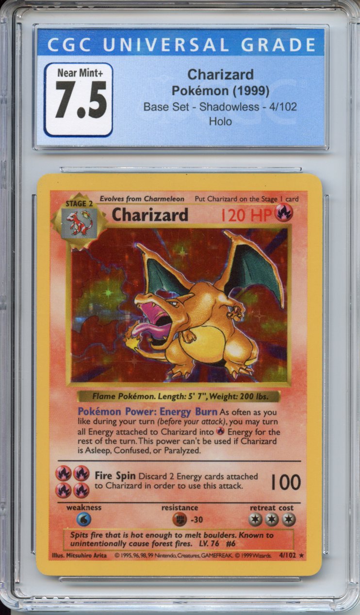 Pokemon Graded: Shadowless Charizard CGC 7.5 Double Infinity Gaming Pokemon Graded: Shadowless Charizard CGC 7.5 Double Infinity Gaming