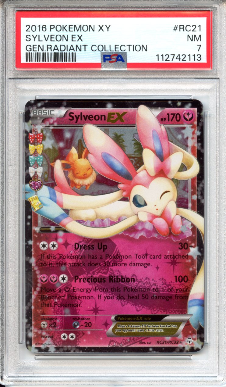 graded sylveon card Pokemon Graded: EX PSA 7 Color:Red Gingham Golett | Chilling Reign engraved cardholder