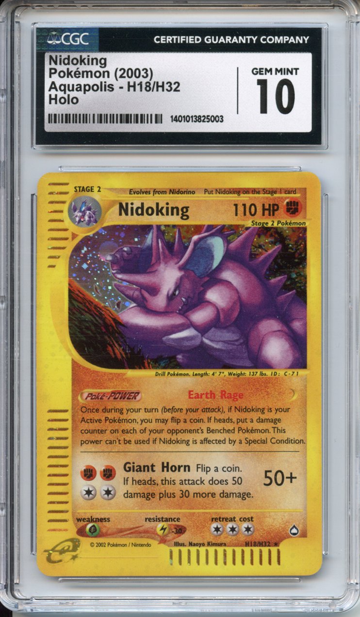 Pokemon Graded: Nidoking H18 CGC 10 Pokemon Graded: Nidoking H18 CGC 10