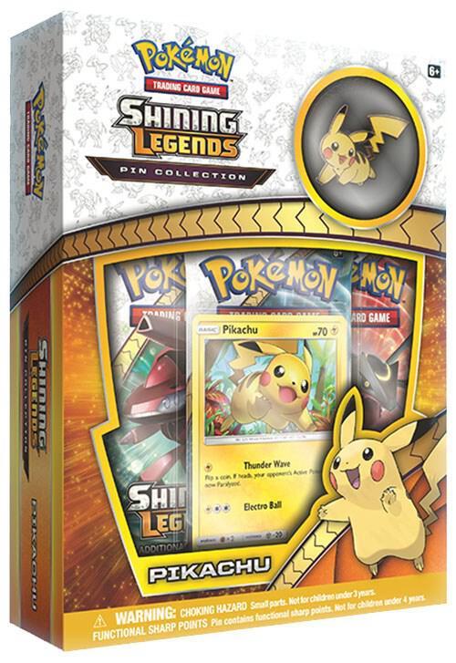 Pokemon: Shining Legends Pin Collection Boxes Pikachu & Mewtwo (Sealed ...