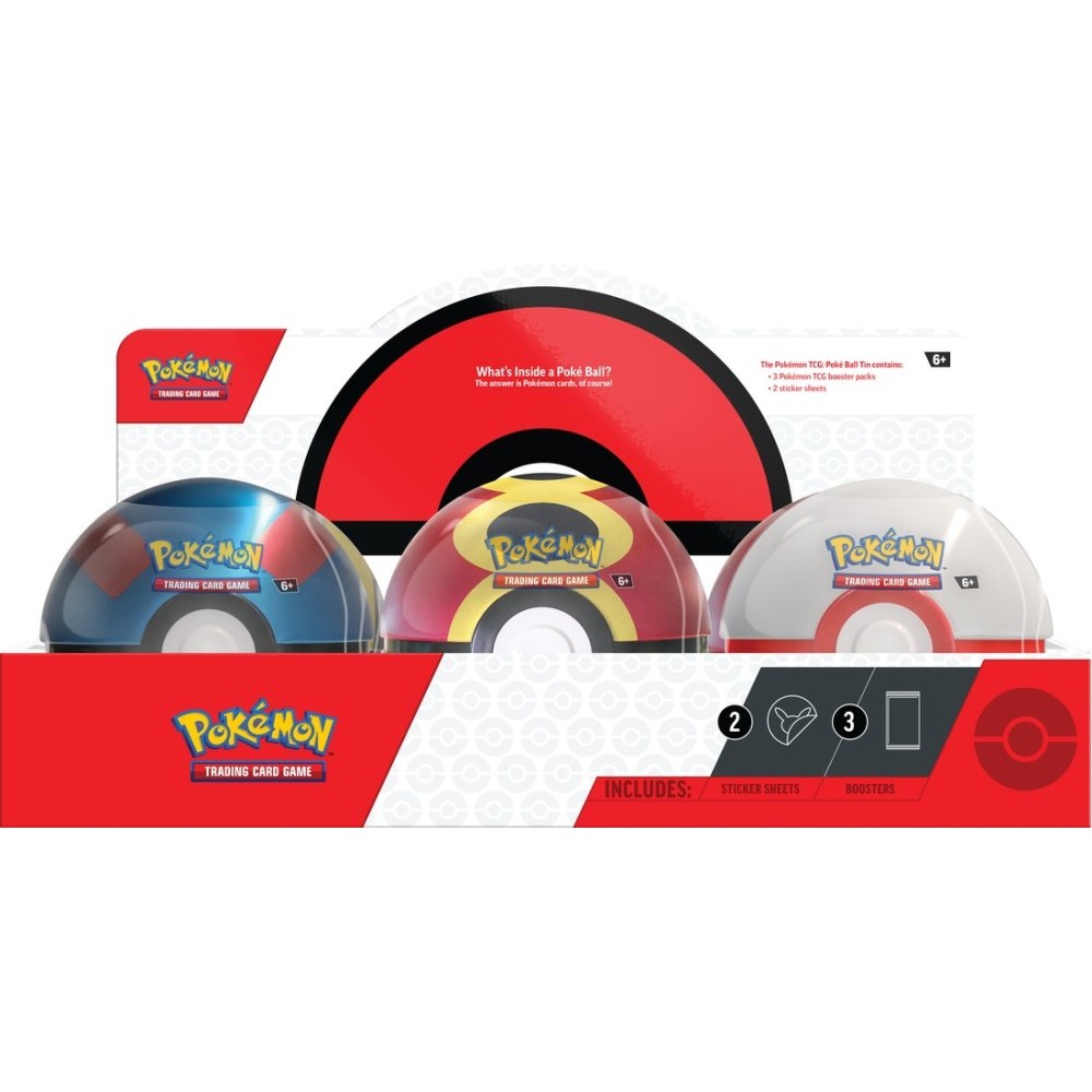 Pokemon: Poke Ball Tin Display - Poke Ball (Q4 2025) (6 Poke Ball Tins)