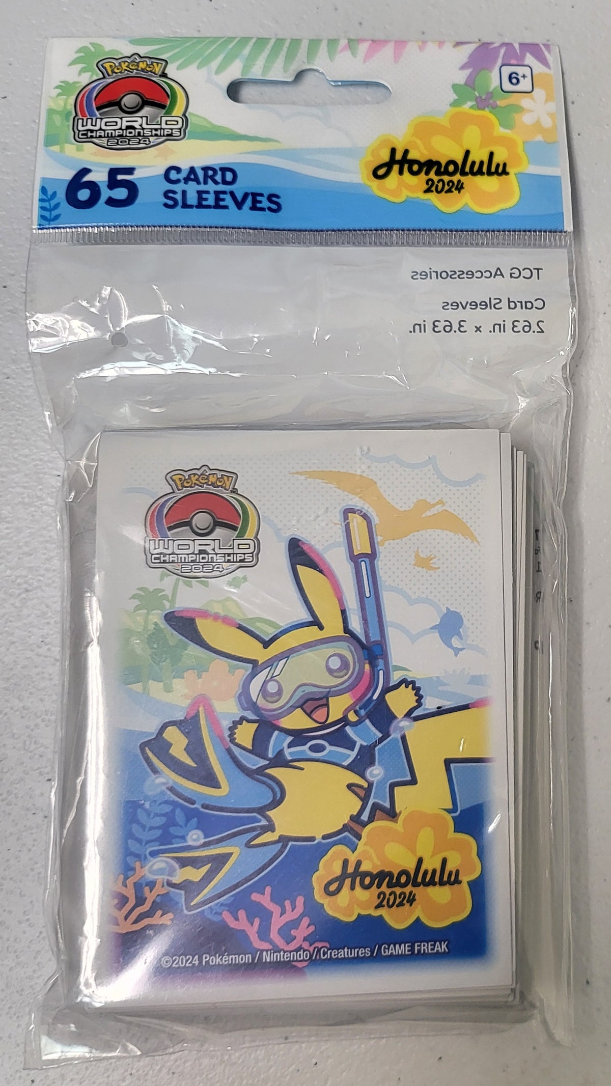 Pokemon World Championships Honolulu 2024 Swimming Pikachu Card Sleeves