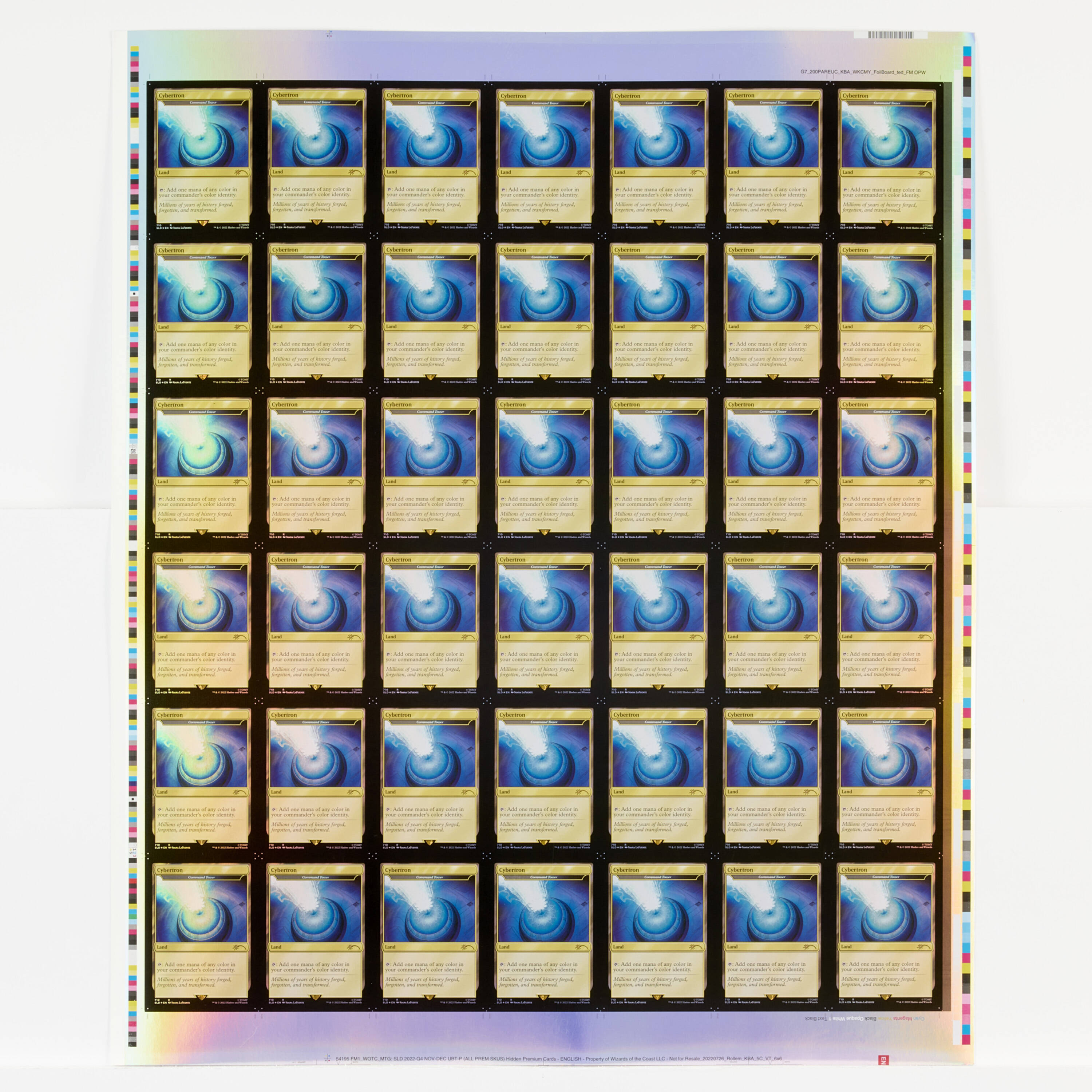 Magic the Gathering - Uncut Sheet: Secret Lair Drop: Transformers