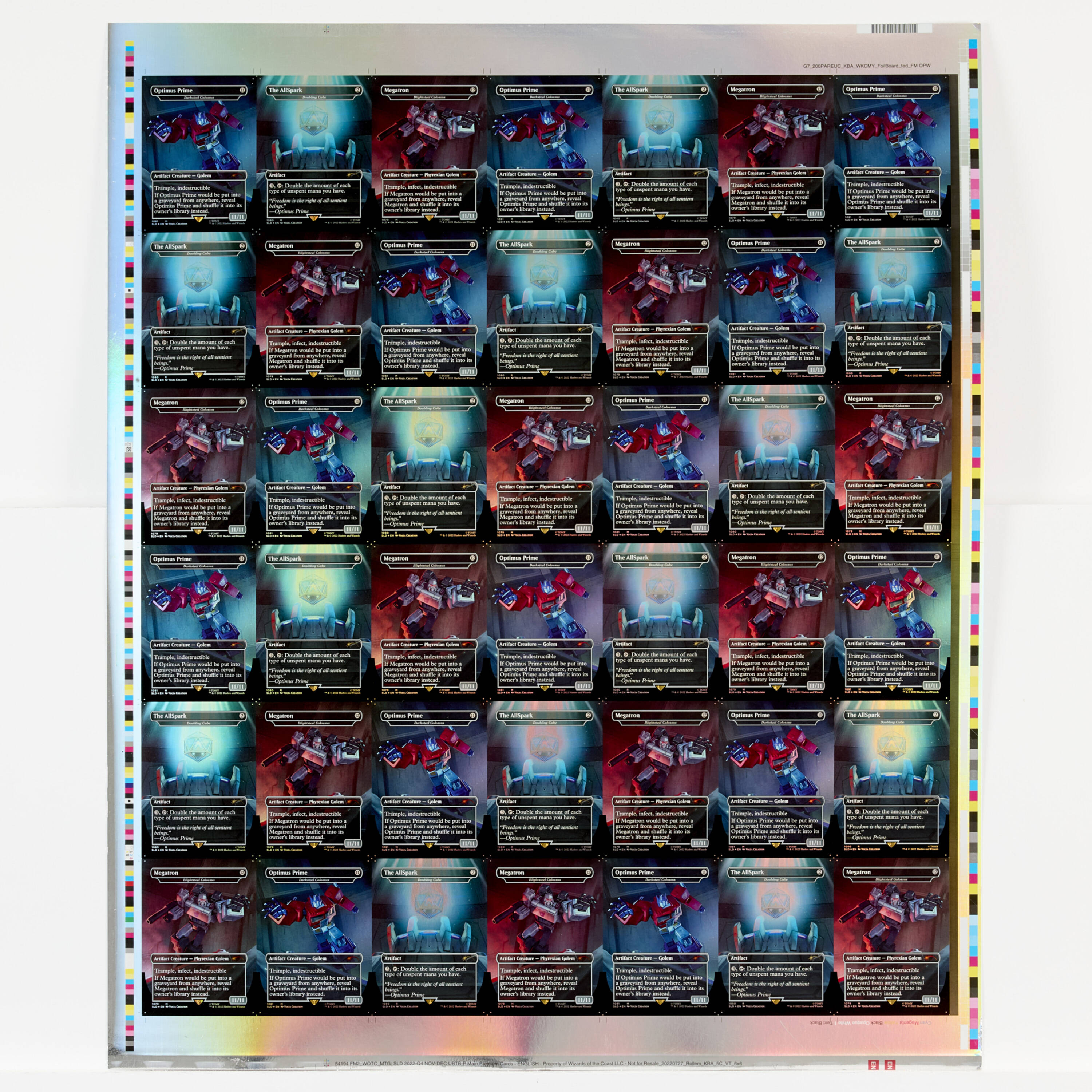 Magic the Gathering - Uncut Sheet: Secret Lair Drop: Transformers