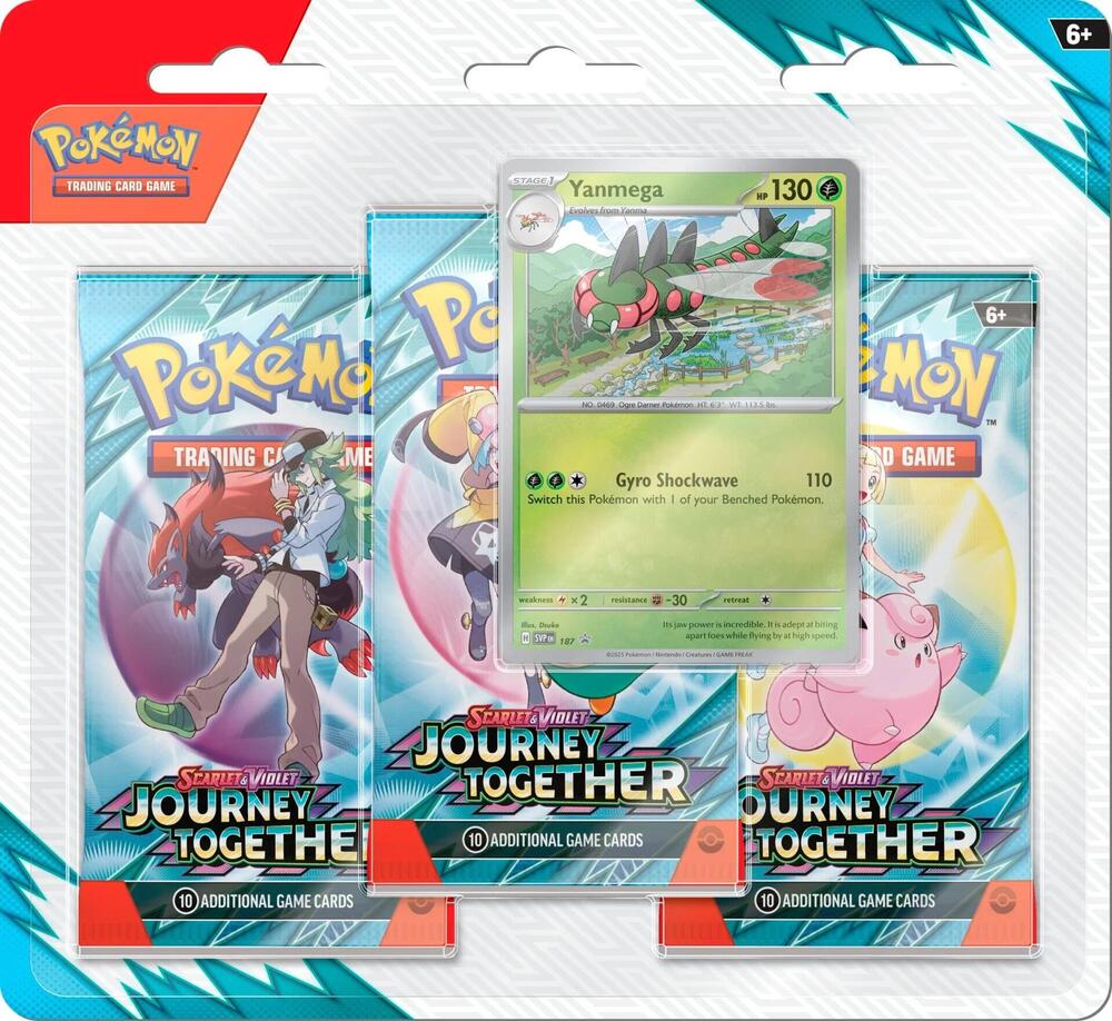 Pokemon: Journey Together: 3 Pack Blister Double Infinity Gaming Pokemon: Journey Together: 3 Pack Blister Double Infinity Gaming