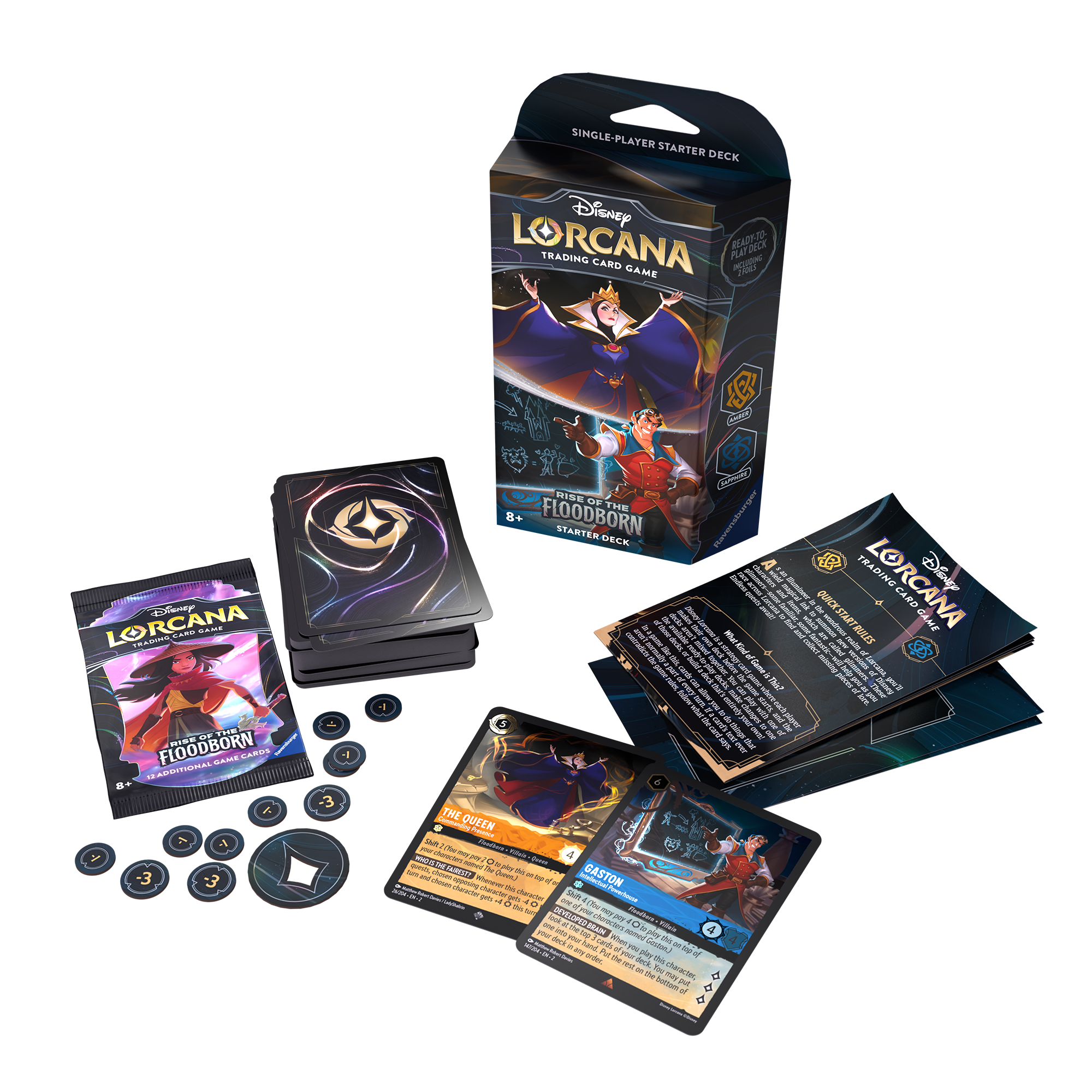Disney Lorcana: Rise of the Floodborn Amber and Sapphire Starter Deck – Double Infinity Gaming