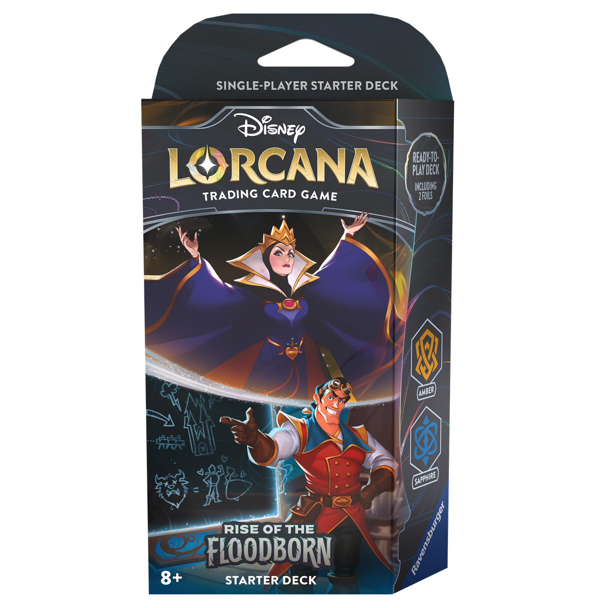 Disney Lorcana: Rise of the Floodborn Amber and Sapphire Starter Deck Double Infinity Gaming Disney Lorcana: Rise of the Floodborn Amber and Sapphire Starter Deck Double Infinity Gaming