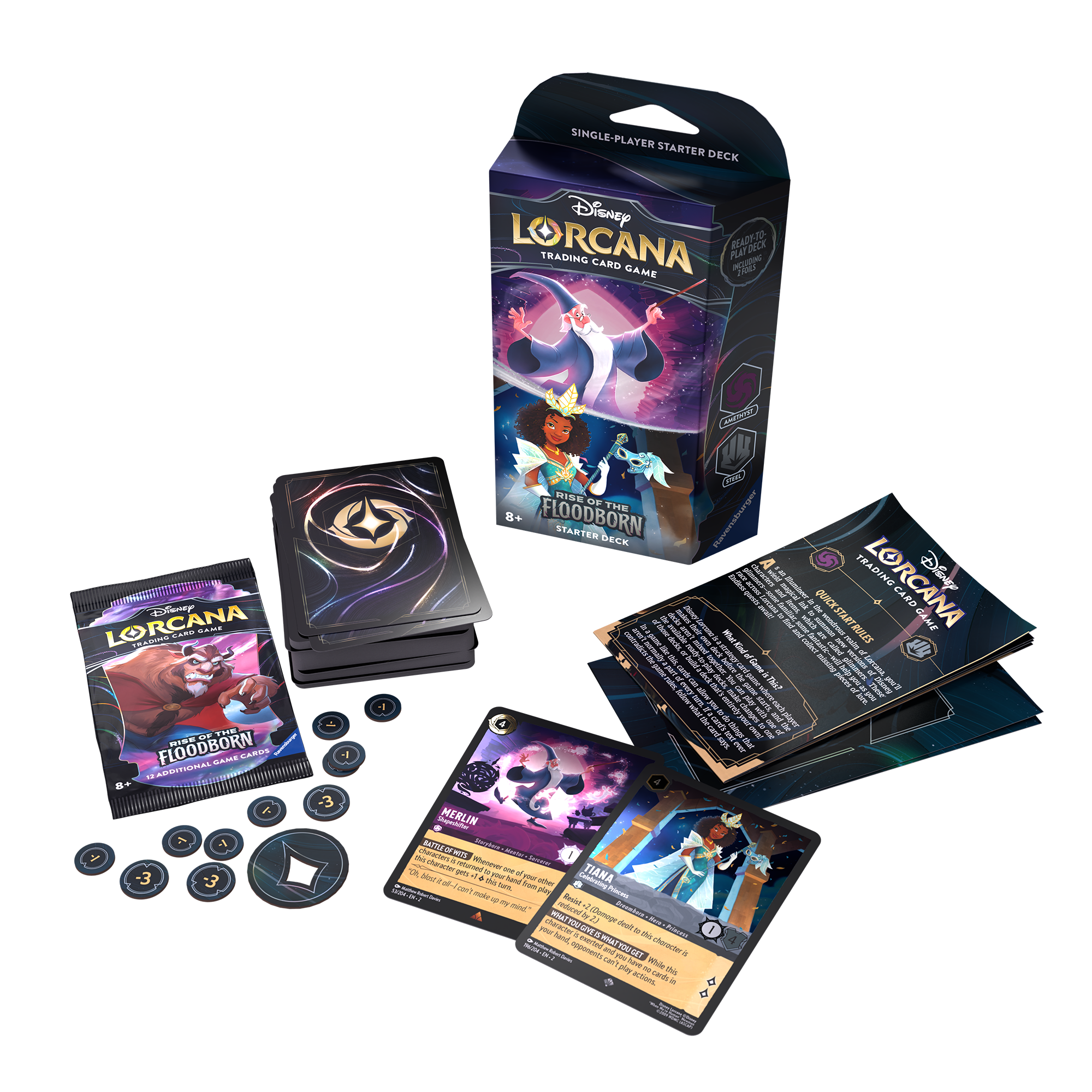 Disney Lorcana: Rise of the Floodborn Amethyst and Steel Starter Deck Double Infinity Gaming Disney Lorcana: Rise of the Floodborn Amethyst and Steel Starter Deck Double Infinity Gaming