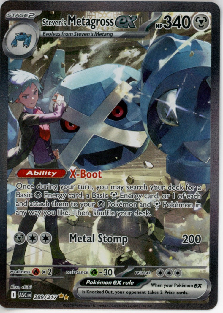 Pokemon Single: Steven's Metagross ex - ME: Ascended Heroes #289-NM