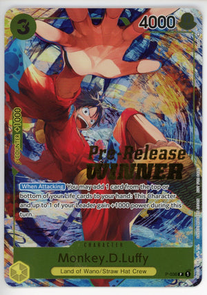 One Piece Single: Monkey.D.Luffy (Pre-Release Tournament) (Winner) - (OP-PR) NM