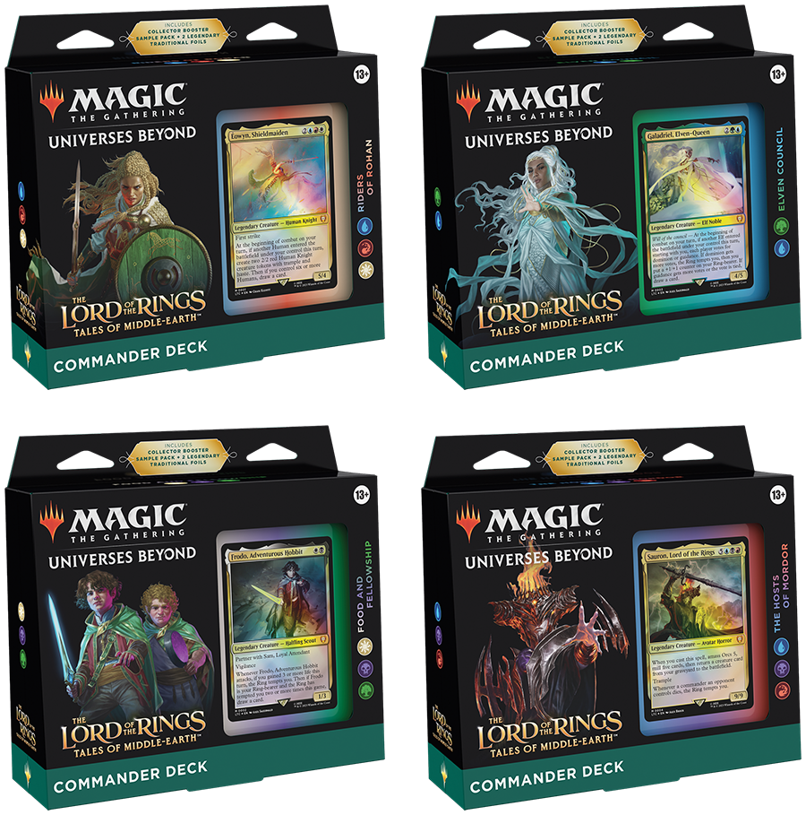 Magic the Gathering: Universes Beyond: Lord of the Rings Commander Deck Case (Set of 4)