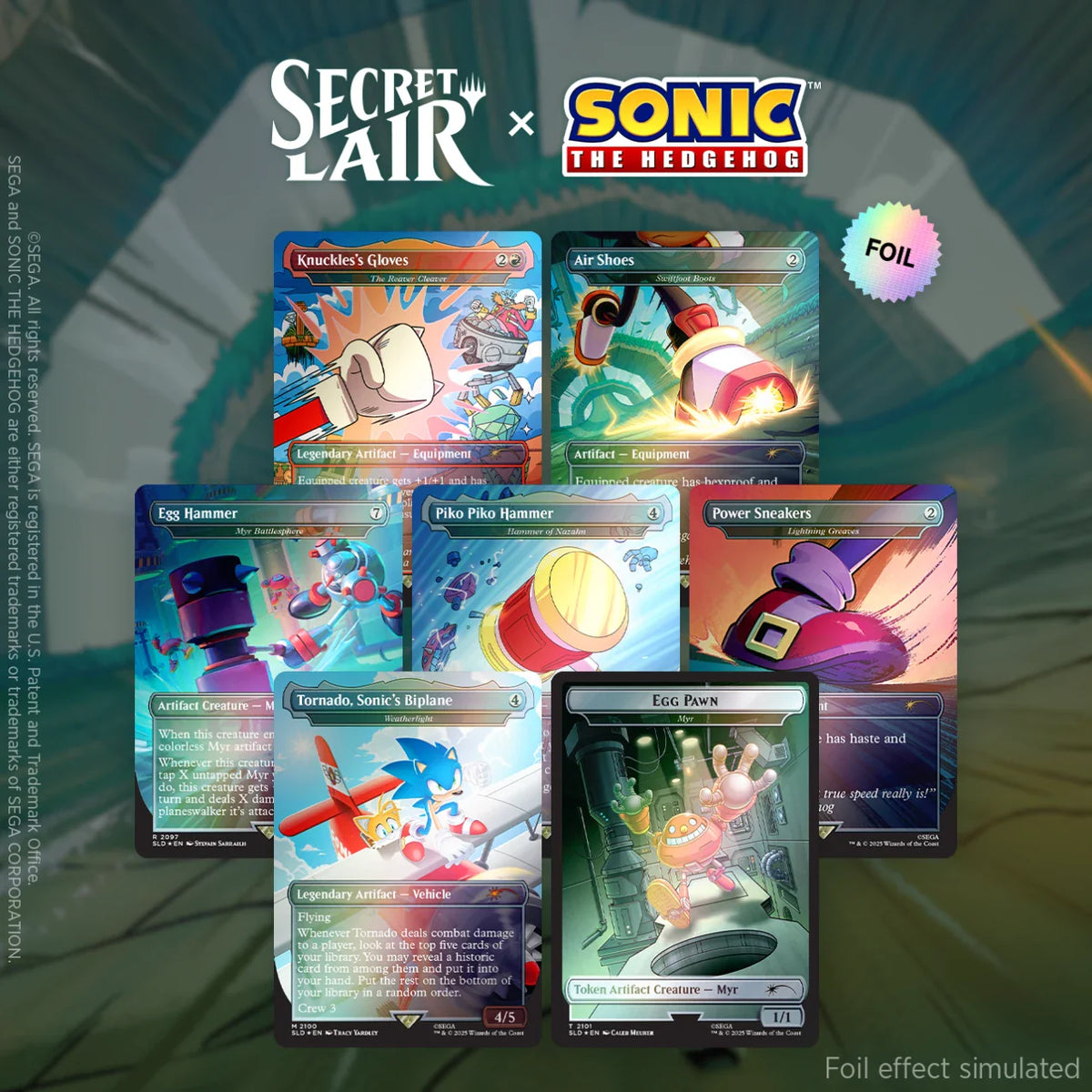 Magic the Gathering: Secret Lair x Sonic the Hedgehog Superdrop: Turbo Gear (Rainbow Foil)
