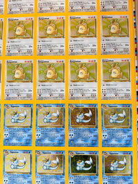 Pokemon: Uncut FOIL Sheet: Jungle: Kangaskhan and Vaporeon (Framed in museum glass!)