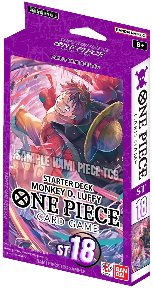 one piece tcg starter decks english Piece: PURPLE Monkey.D.Luffy Deck (ST-18) Style:Show 7-10 Years the starter deck includes Rules Text: Time counter,