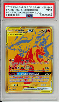 Pokemon Graded: Reshiram & Charizard GX #SM247 Premium Collection Promo (2021) Full Art PSA 9