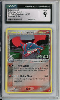 Pokemon Graded: Salamence 14/113 Delta Species (2005) Reverse Holo CGC 9