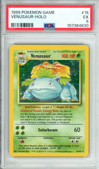 Pokemon Graded: Venusaur 15/102 Base Set (1999) Holo PSA 5