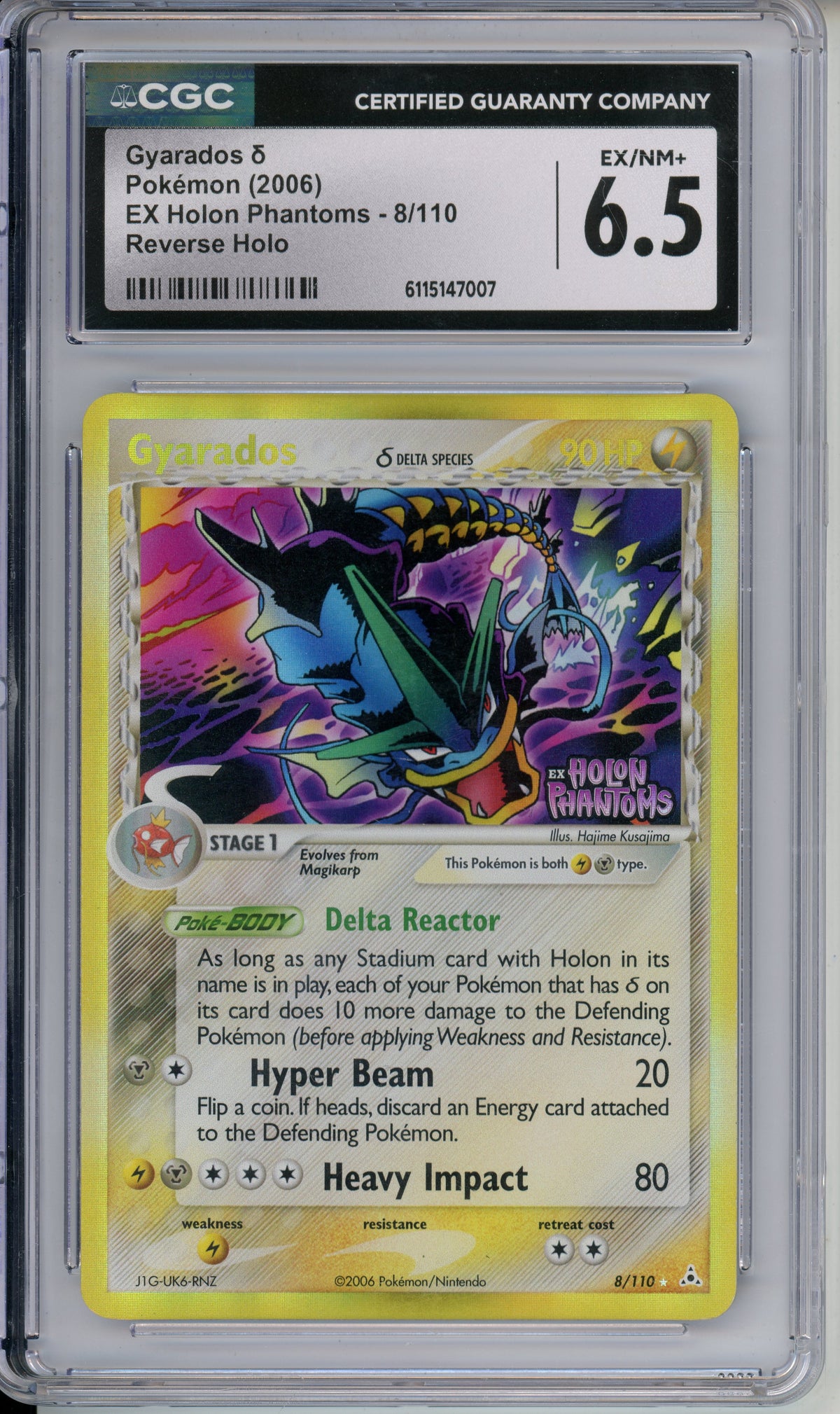 Pokemon Graded: Gyarados 8/110 EX Holon Phantoms (2006) Rev. Holo CGC 6.5