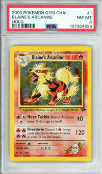 Pokemon Graded: Blaine's Arcanine 1/132 Gym Challenge (2000) Holo PSA 8