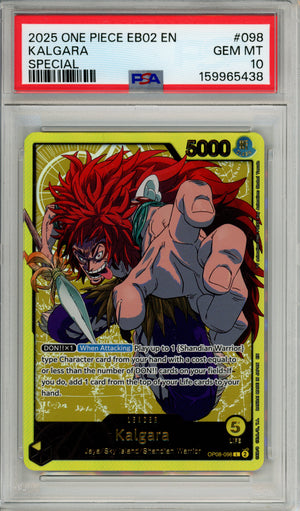One Piece Graded: Kalgara OP08-098 Special Leader (2025) PSA 10