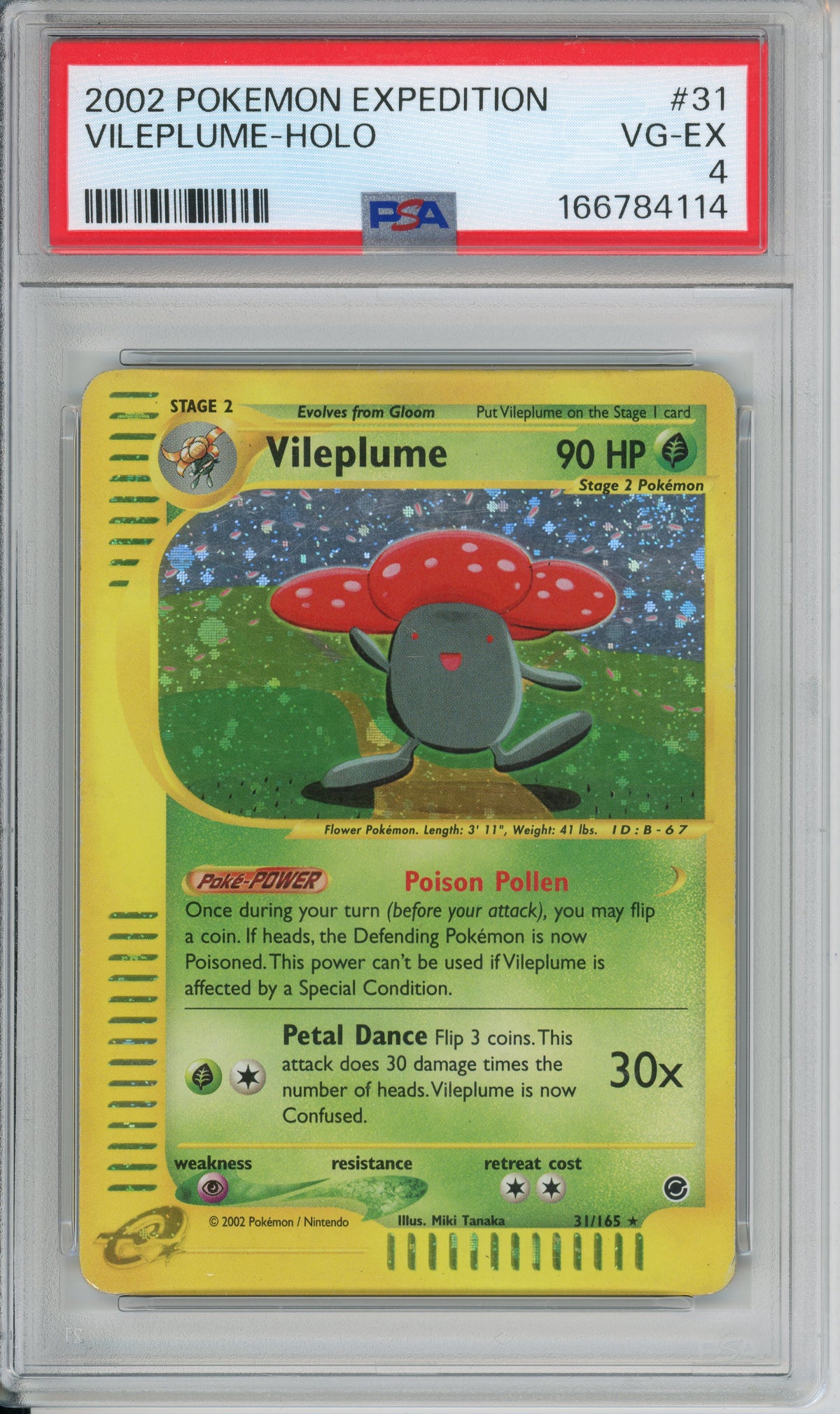 Pokemon Graded: Vileplume 31/165 Expedition (2002) Holo PSA 4