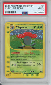 Pokemon Graded: Vileplume 31/165 Expedition (2002) Holo PSA 4